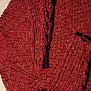 Women's red Tweed wool blend sweater